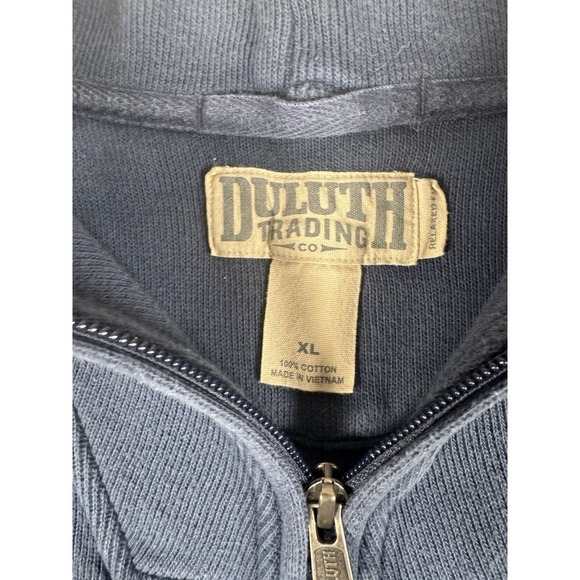 Duluth Trading Men's XL Navy Class Act Rib 1/4‎ Zip Mock Pullover Long Sleeve - Picture 3 of 9